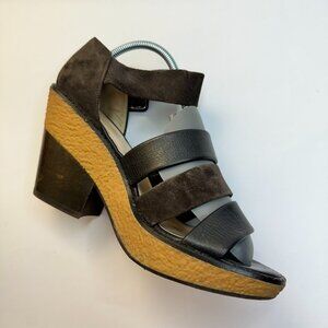 Robert Clergerie Paris Ankle Strap Platform Sandals Leather Suede 9.5